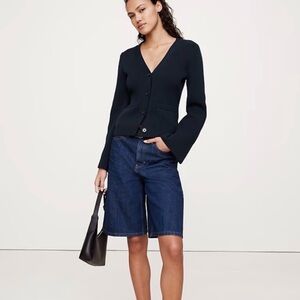 Banana republic cotton-silk-flare-sleeve cardigan